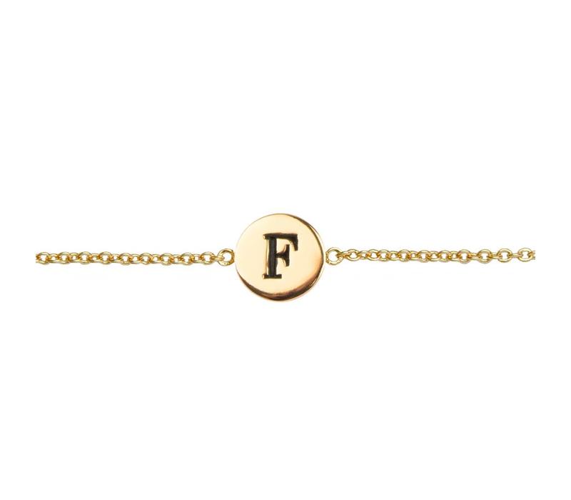 Character Goldplated Armband letter F