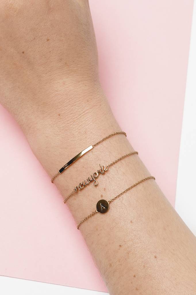 Character Goldplated Bracelet letter G 