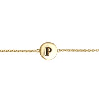 Character Goldplated Armband letter P