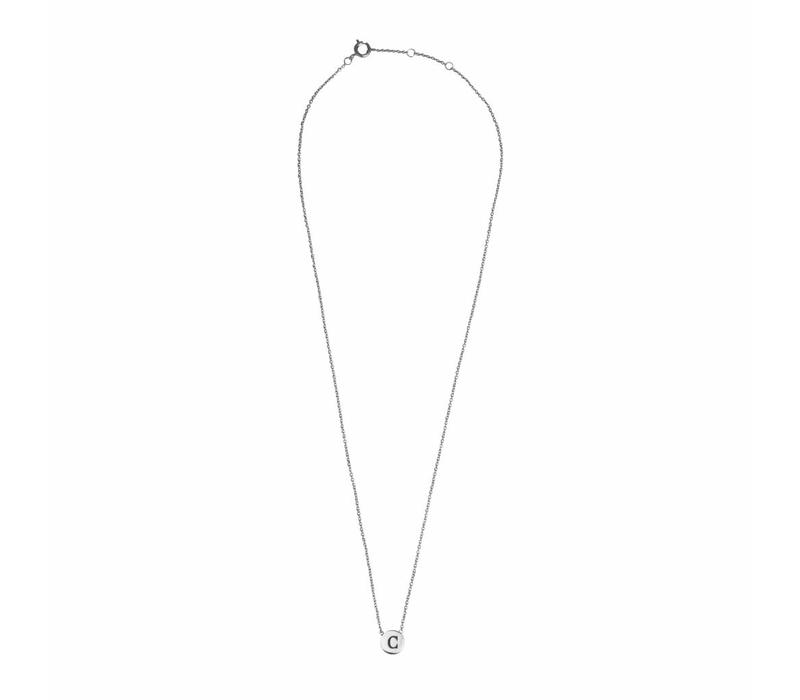 Character Silverplated Ketting letter C
