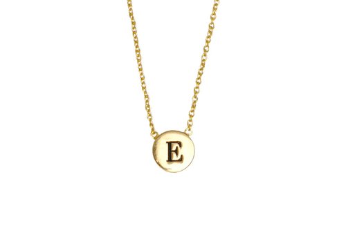 letter e silver necklace