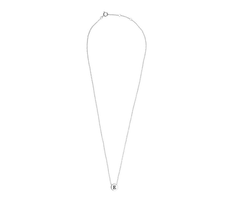Character Silverplated Ketting letter E
