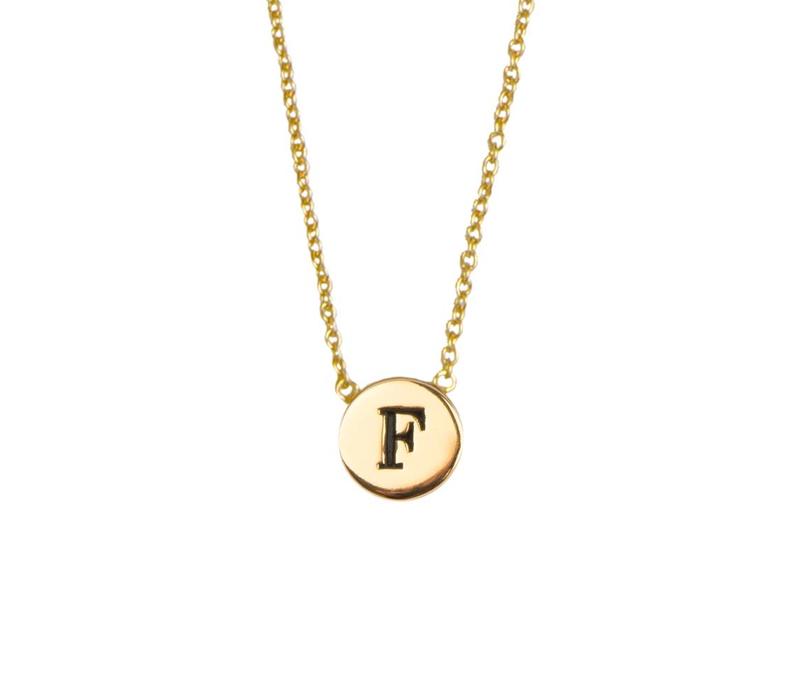 Character Goldplated Ketting letter F