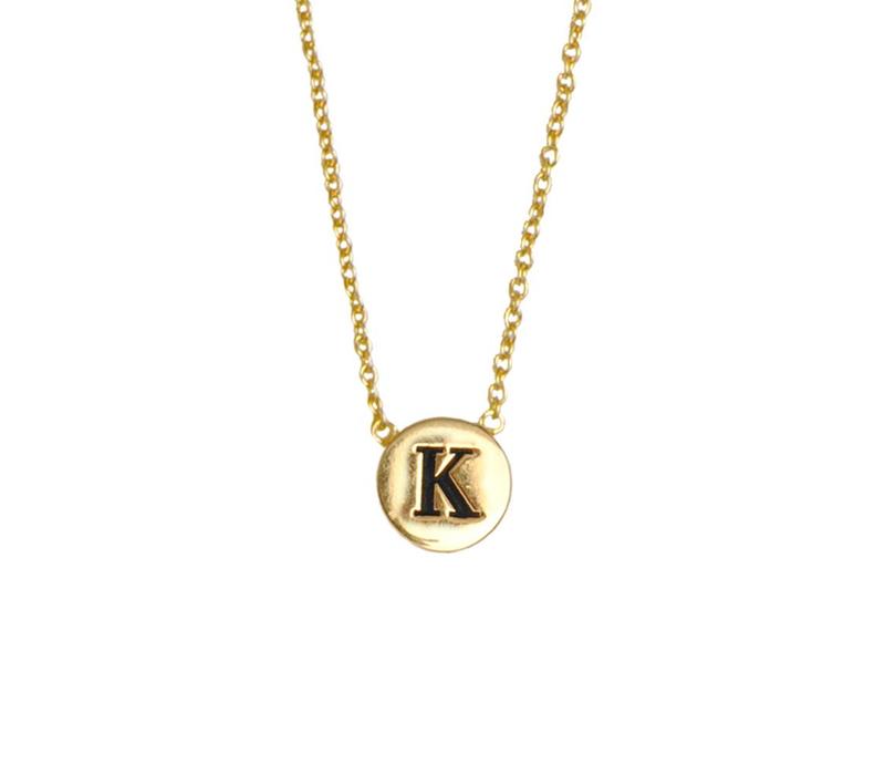 Character Goldplated Ketting letter K