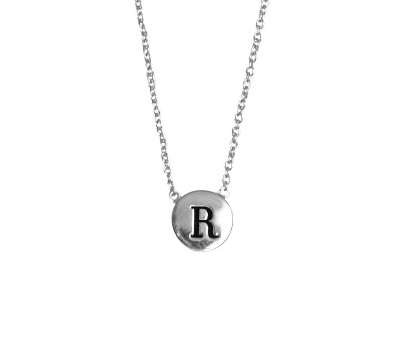 Character Silverplated Ketting letter R