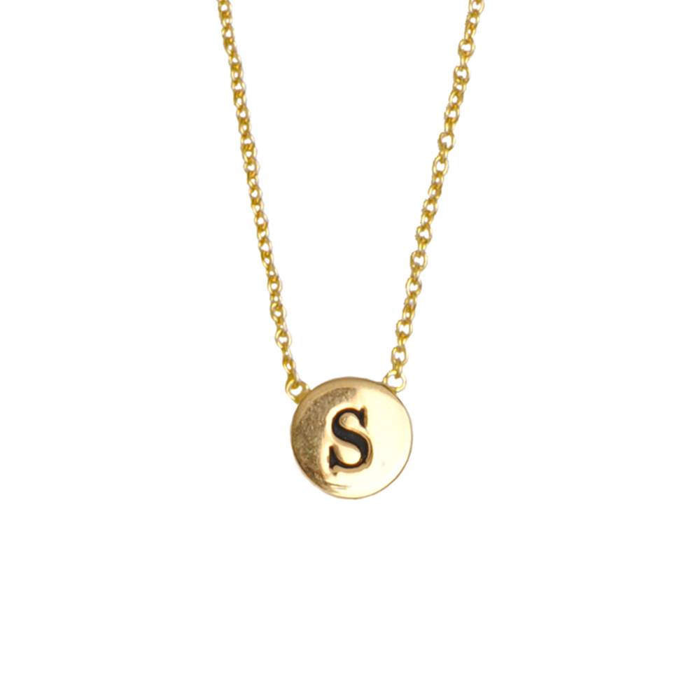 katoen patroon Metafoor Character Silverplated Ketting letter S - All the Luck in the World