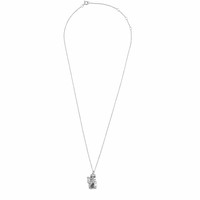 East Silverplated Ketting Gelukskat, Zirconia Kristal