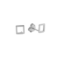 Parade Silverplated Earrings Open Square