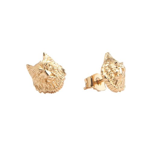 Parade Goldplated Earrings Wolf 