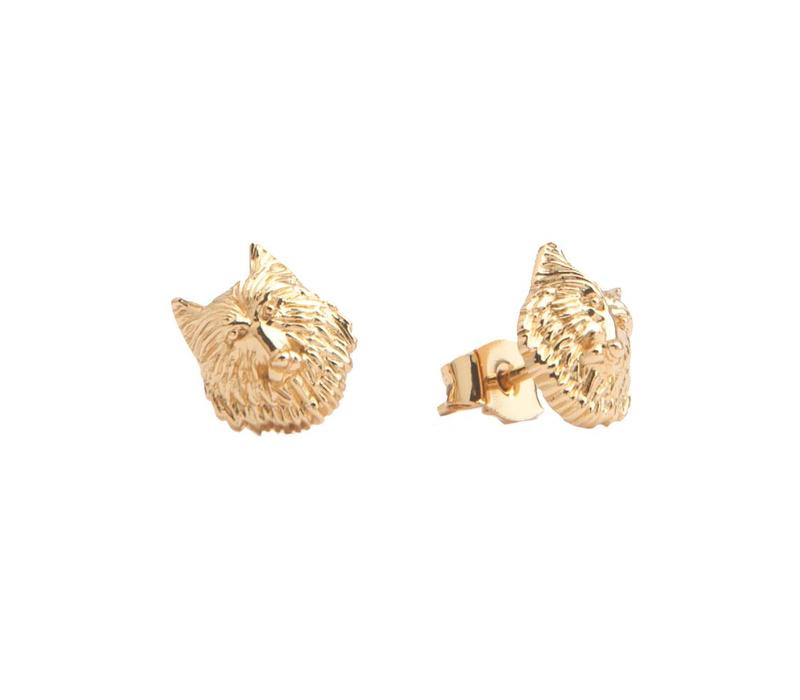 Parade Goldplated Earrings Wolf