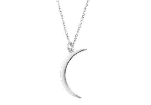 All the Luck in the World Souvenir Silverplated Necklace Long Moon