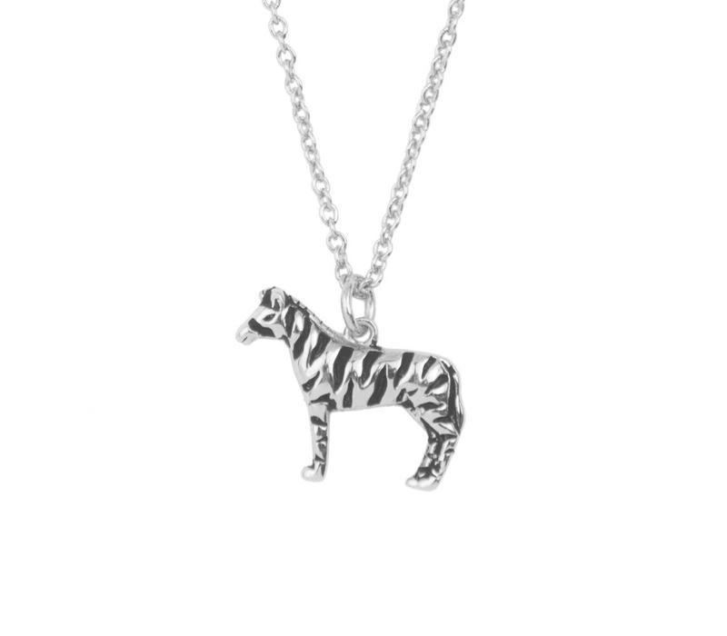 Souvenir Silverplated Ketting Zebra