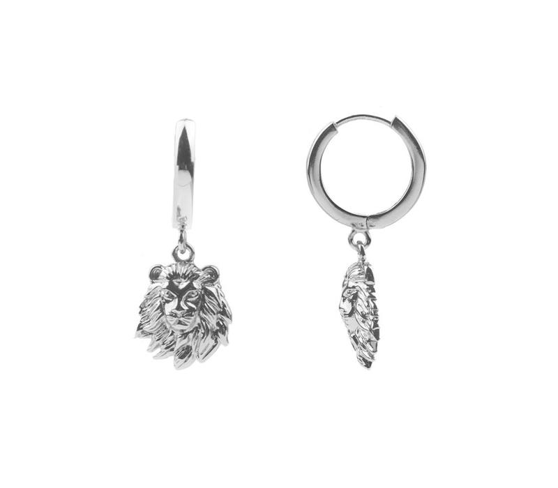 Souvenir Silverplated Earring Lion