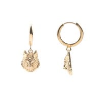 Souvenir Goldplated Earring Wolf