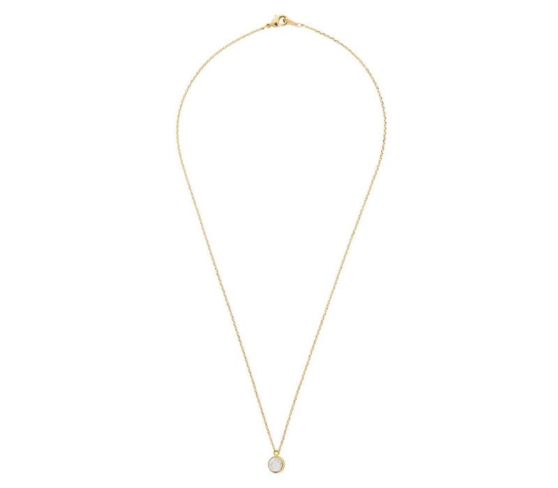 Galaxy Goldplated Necklace Globe White