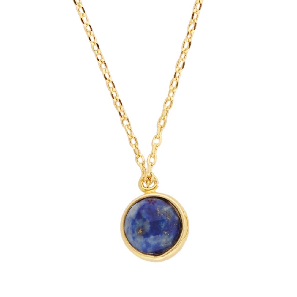Galaxy Goldplated Necklace Globe Blue Lapis Lazuli All The Luck In The World
