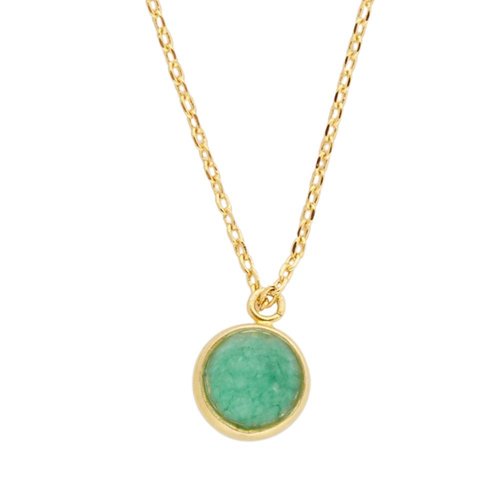 Galaxy Goldplated Necklace Globe Green Chrysoprase 