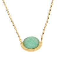 Galaxy Goldplated Necklace Moon A Green Chrysoprase