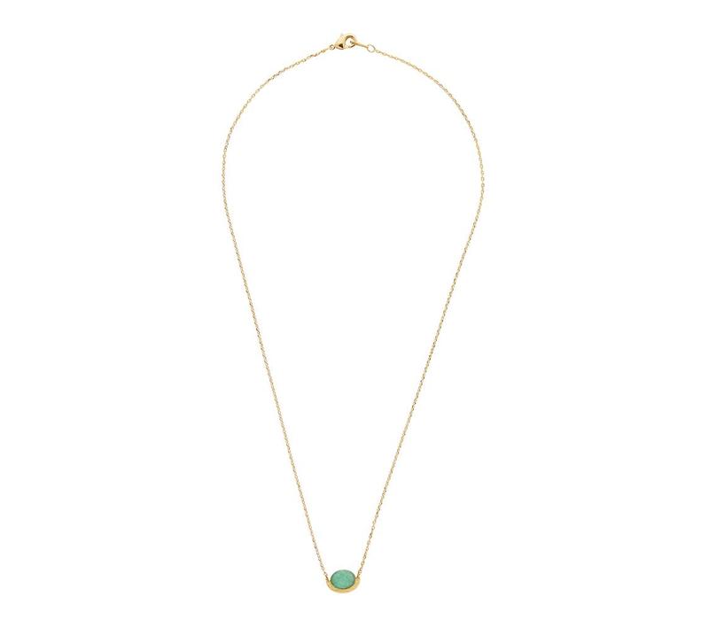 Galaxy Goldplated Necklace Moon A Green Chrysoprase