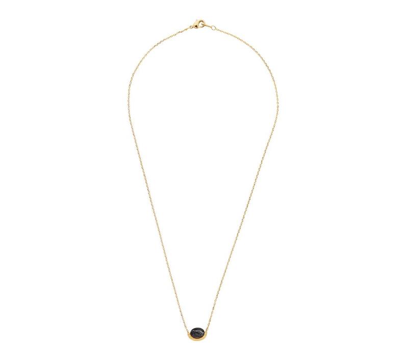 Galaxy Goldplated Necklace Moon A Black Howlite