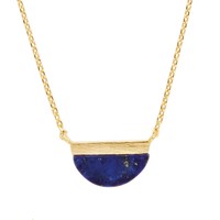 Galaxy Goldplated Ketting Moon B Blue Lapis Lazuli