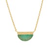 Galaxy Goldplated Ketting Moon B Green Chrysoprase