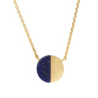 Galaxy Goldplated Ketting Moon C Blue Lapis Lazuli