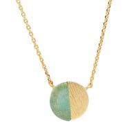 Galaxy Goldplated Ketting Moon C Green Chrysoprase