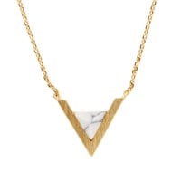 Galaxy Goldplated Ketting Triangle A White Howlite