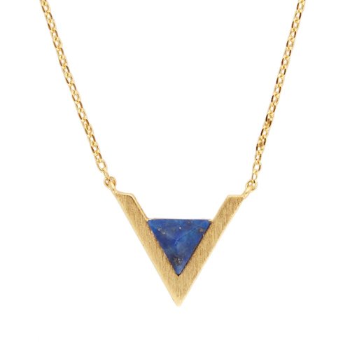 Galaxy Goldplated Ketting Triangle A Blue Lapis Lazuli 