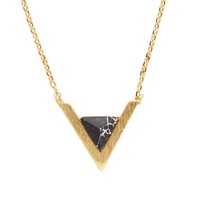 Galaxy Goldplated Necklace Triangle A Black Howlite