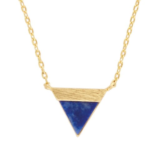 Galaxy Goldplated Ketting Triangle B Blue Lapis Lazuli 