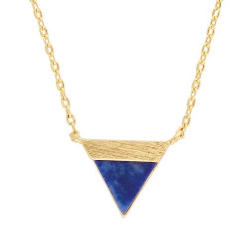 Galaxy Goldplated Necklace Triangle B Blue Lapis Lazuli 