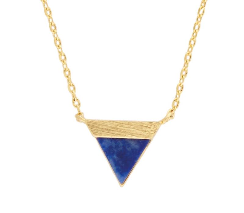 Galaxy Goldplated Ketting Triangle B Blue Lapis Lazuli