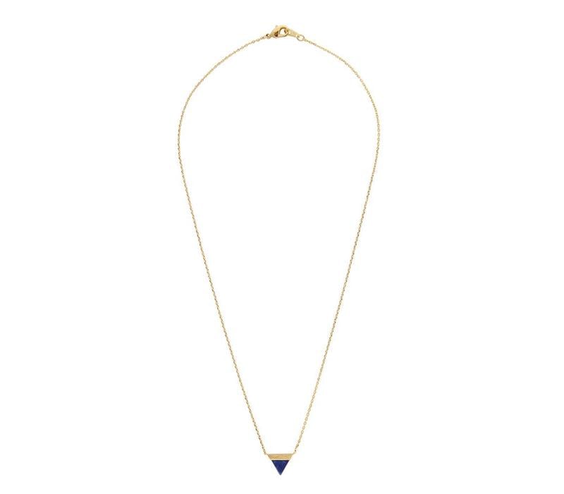 Galaxy Goldplated Necklace Triangle B Blue Lapis Lazuli