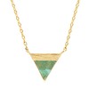 Galaxy Goldplated Necklace Triangle B Green Chrysoprase