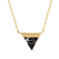 Galaxy Goldplated Ketting Triangle B Black Howlite