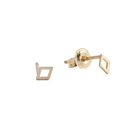 Petite Goldplated Sterling Silver Earrings Rhomb 