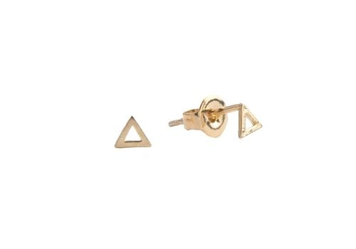 All the Luck in the World Petite Goldplated Sterling Silver Earrings Triangle