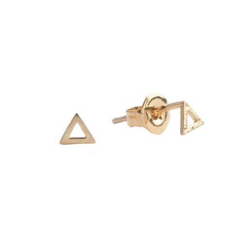 Petite Goldplated Sterling Silver Earrings Triangle 