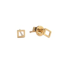 Petite Goldplated Sterling Silver Earrings Square