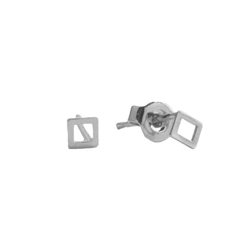 Petite Sterling Silver Earrings Square 