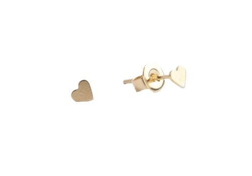 All the Luck in the World Petite Goldplated Sterling Silver Earrings Heart