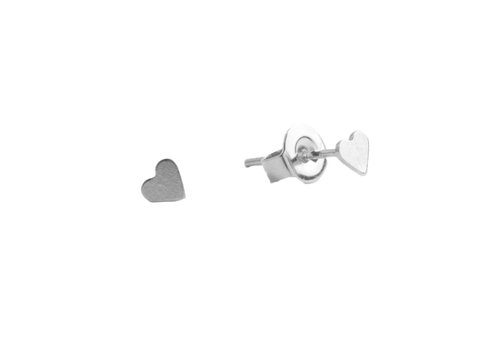 All the Luck in the World Petite Sterling Silver Earrings Heart