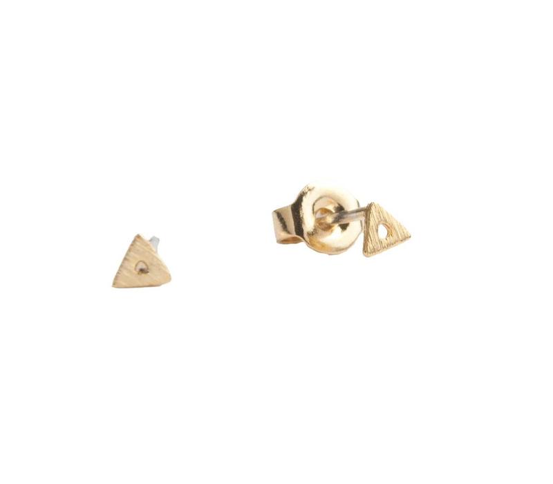 Petite Goldplated Sterling Silver Earrings Open triangle