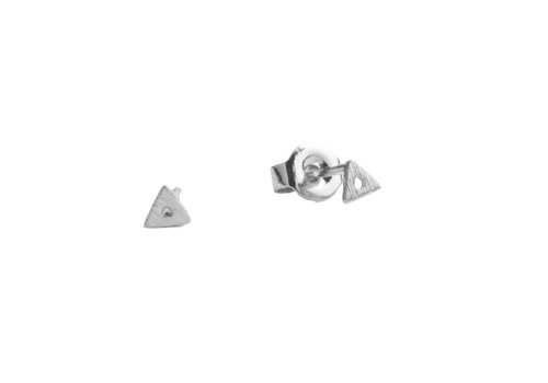 All the Luck in the World Petite Sterling Silver Earrings Open triangle