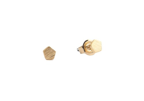 All the Luck in the World Petite Goldplated Sterling Silver Earrings Pentagon