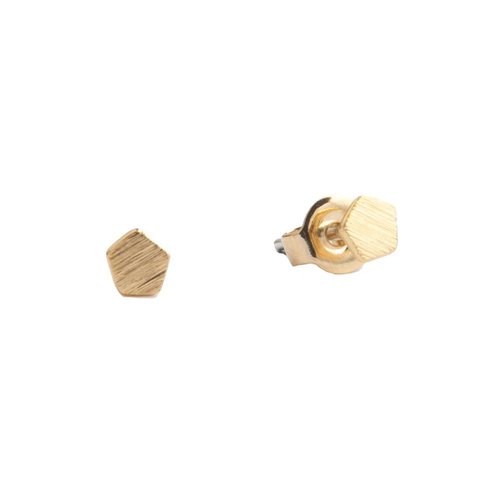 Petite Goldplated Sterling Silver Earrings Pentagon 