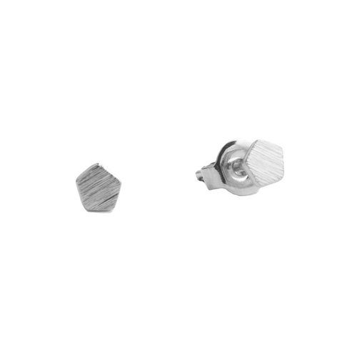 Petite Sterling Silver Earrings Pentagon 