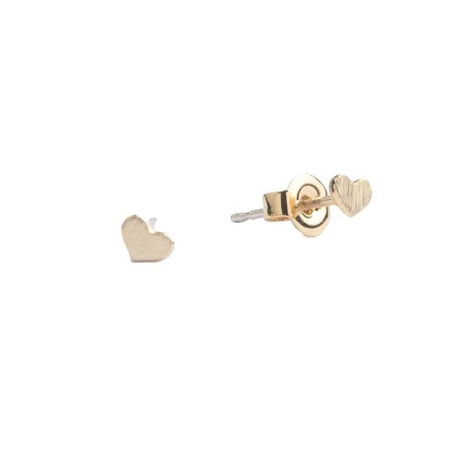 Petite Goldplated Sterling Silver Earrings Heart 